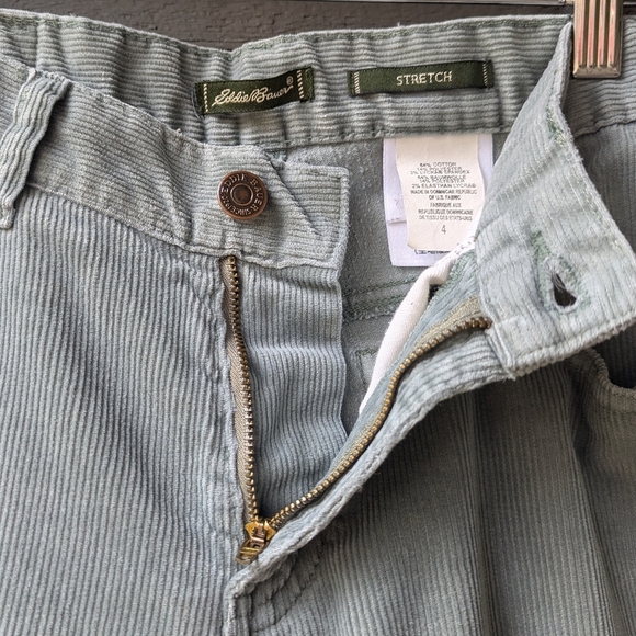 VTG 90s Eddie Bauer Light Blue Stretch Corduroy Straight Leg Pants Size 4 - Picture 5 of 8